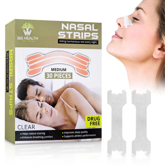 Enhanced Snoring Relief & Revitalized Sleep. Instant Nasal Breathing Relief. Medium Nose Strips, 55mm X 18mm Drug-Free, Gentle, Fit Older Teens. Strong Nasal Strips for Sport Breathing. Comfortable.